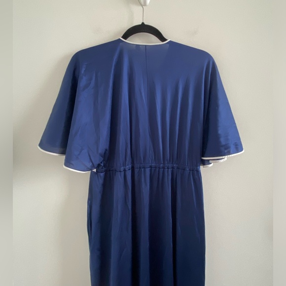 Vanity Fair Vintage Blue Satin House Coat Robe Dress Size P (Small) - Picture 6 of 7